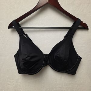 Vanity Fair Women Bra 40D Black 76080 Underwired Minimizer Embroidered